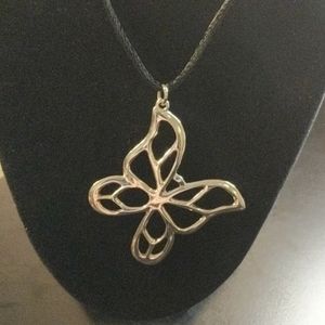 Silver Butterfly Pendant Necklace